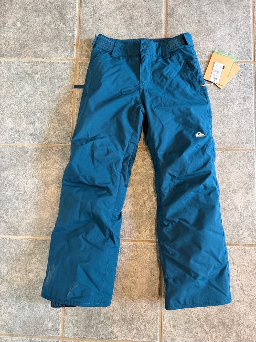 NWT Quicksilver Estate Youth 10- Teal Kids Snow Pants - Waterproof Winter